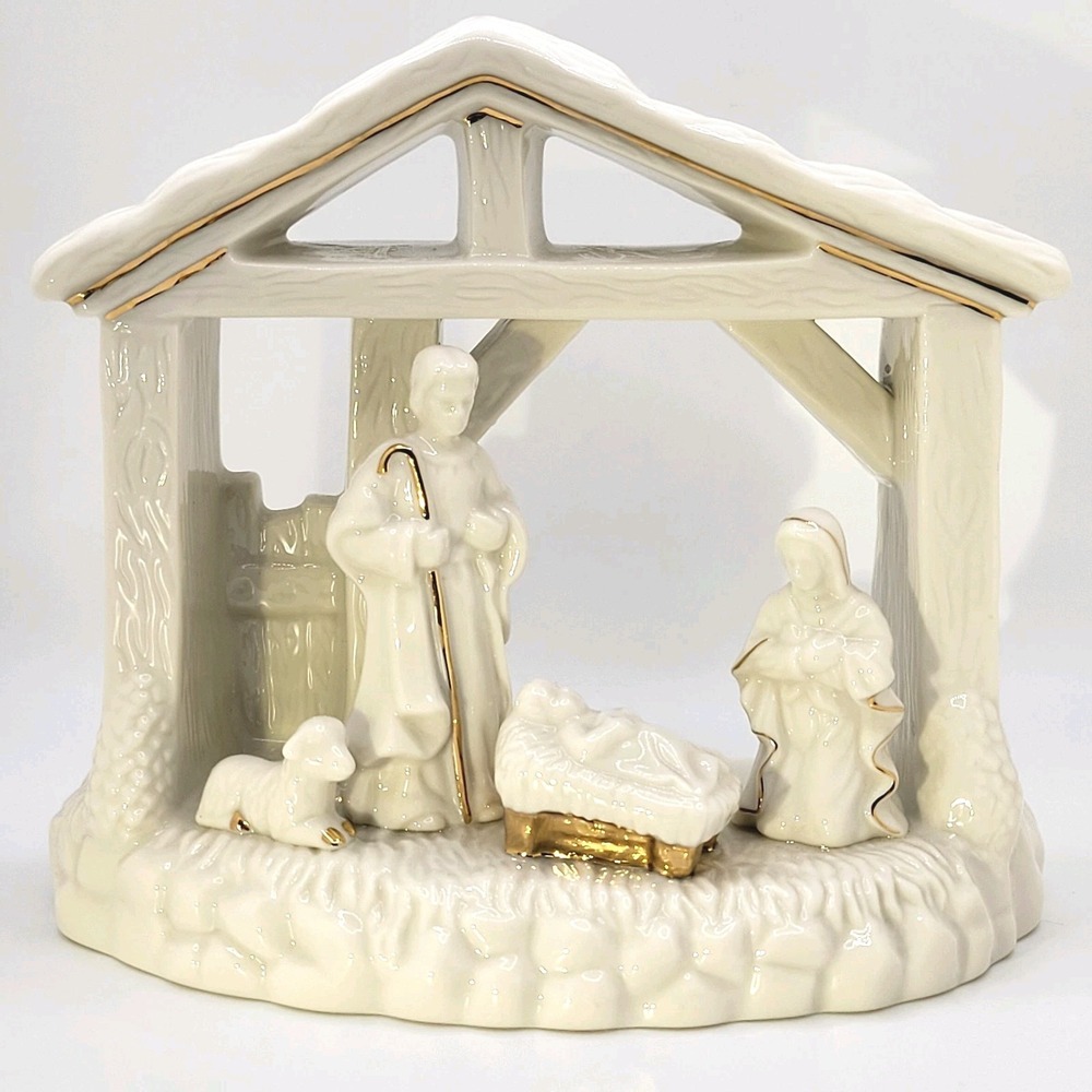 Mikasa Holiday Elegance Nativity Scene Porcelain‎ Votive Candle Holder FK001
